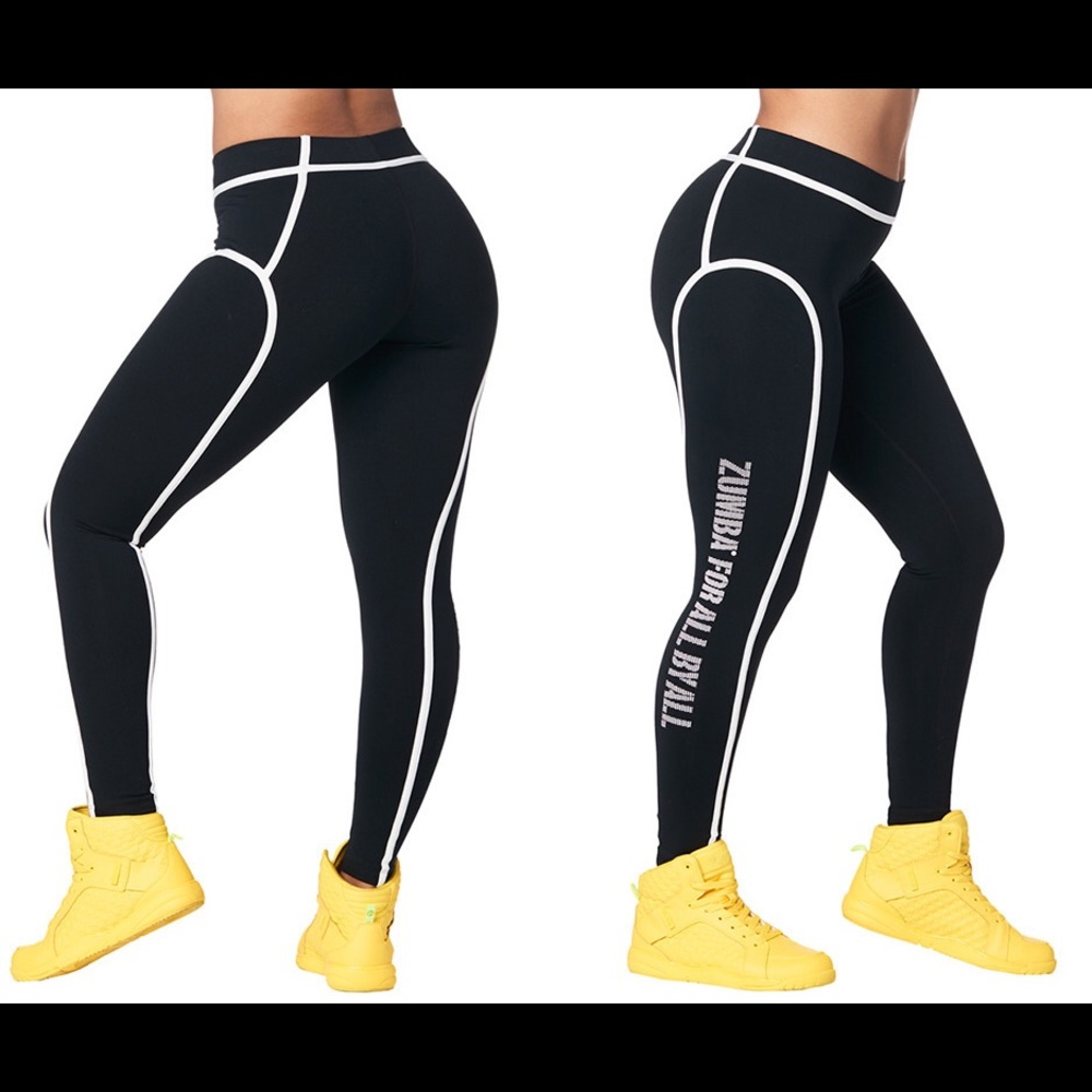 Zumba Revolution Piped Ankle Leggings, Size L